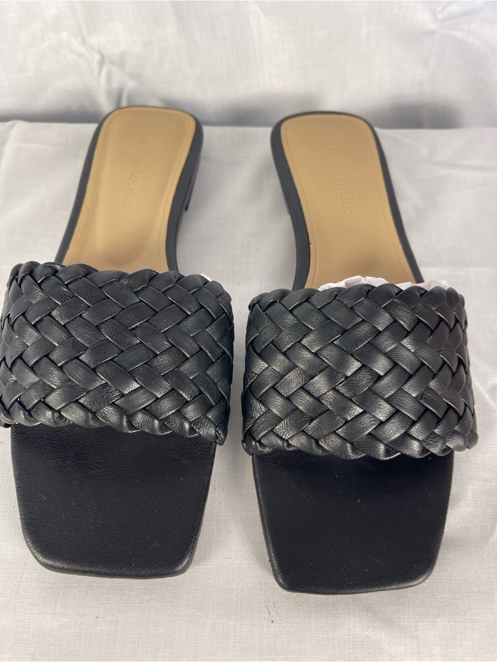 Banana Republic Black Braided Slide Mules